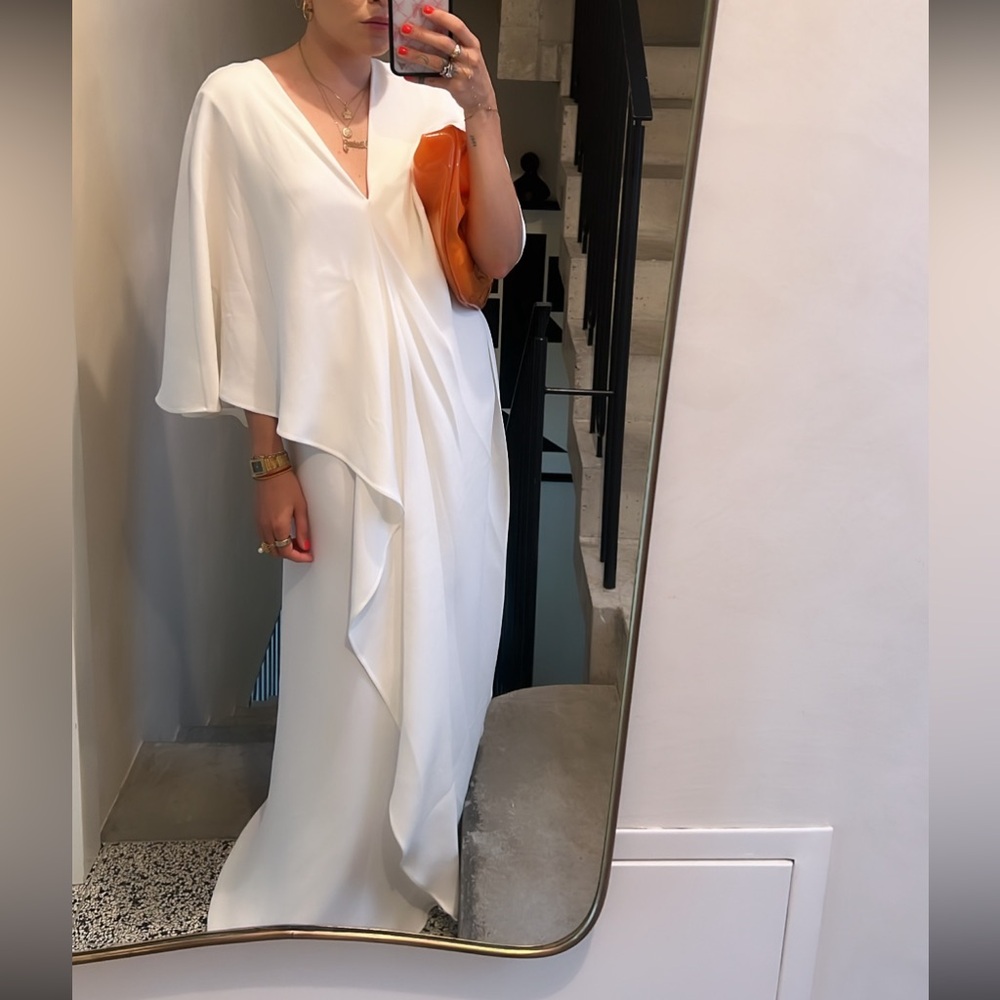 Valentino Ivory Cape Dress
